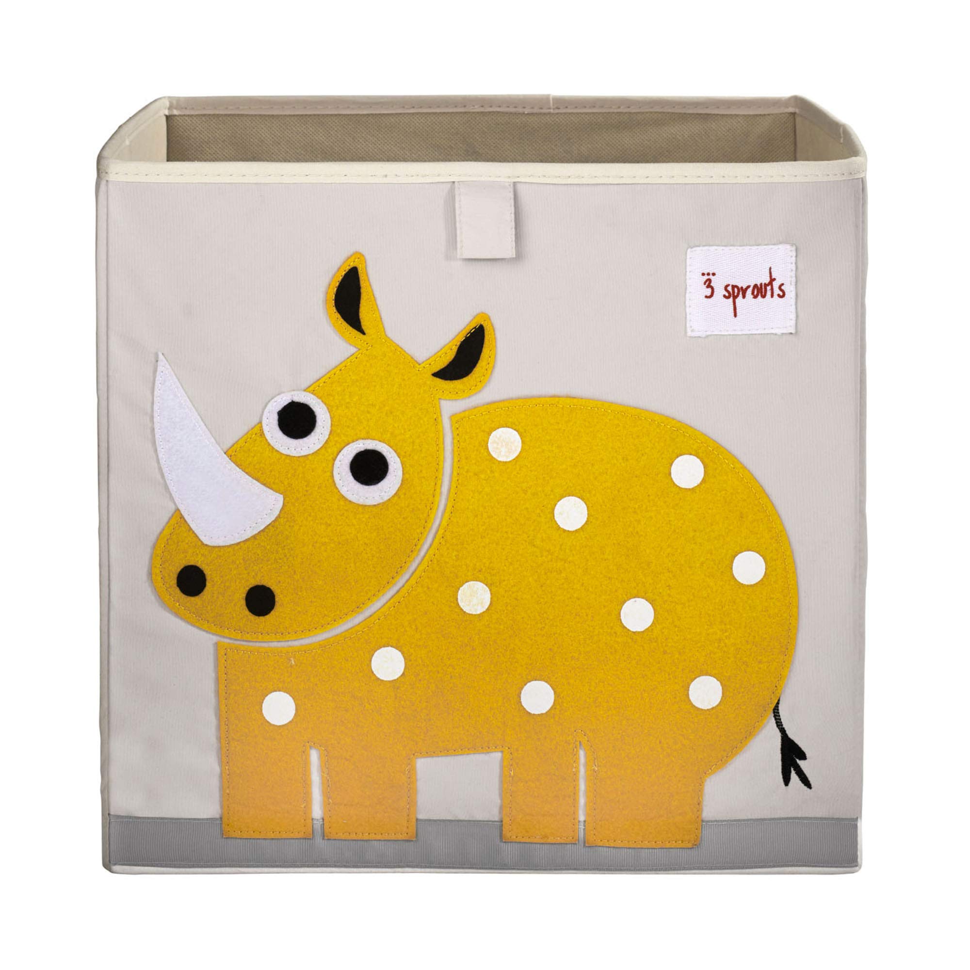 3 Sprouts Toy Storage Organizer: Toy Box Cube Organizer For Playroom, Nursery - Foldable Storage Bin - Rhino